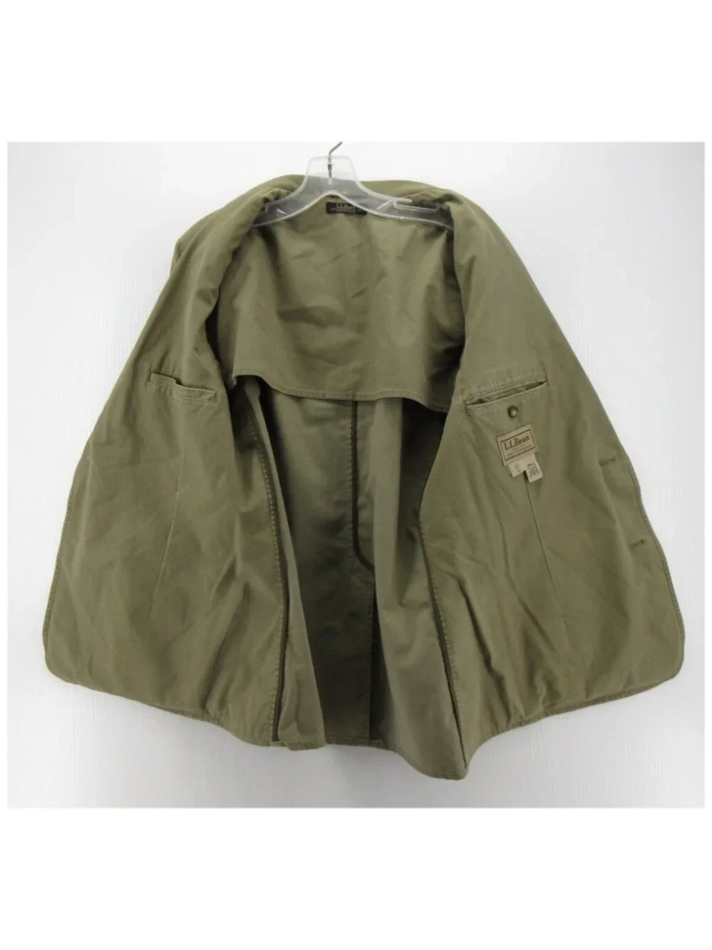 VGT LL Bean Sport Coat 38 Olive Blazer Jacket Safari Utility Canvas